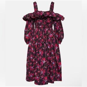 Ulla Johnson | NWT Caprice Floral Cotton Off-Shoulder Zinnia Midi Dress- Size 0